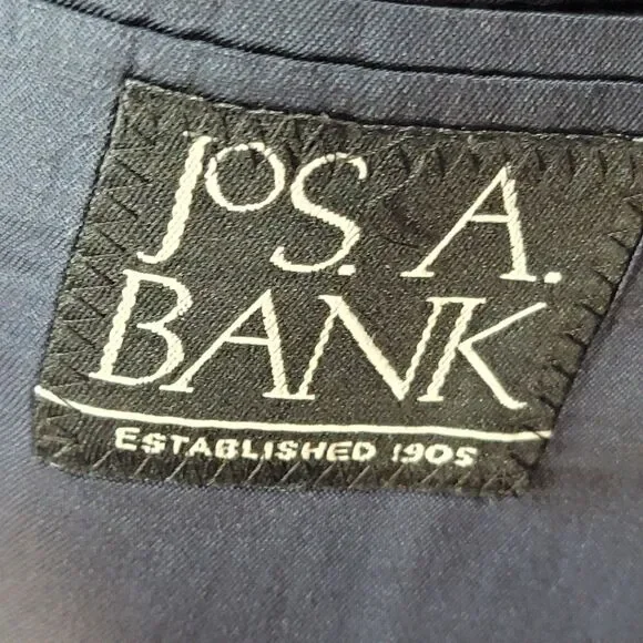 Jos A. Bank Black 100% Wool Blazer Single Breasted Notched Collar Men's Size 48R - Picture 4 of 13